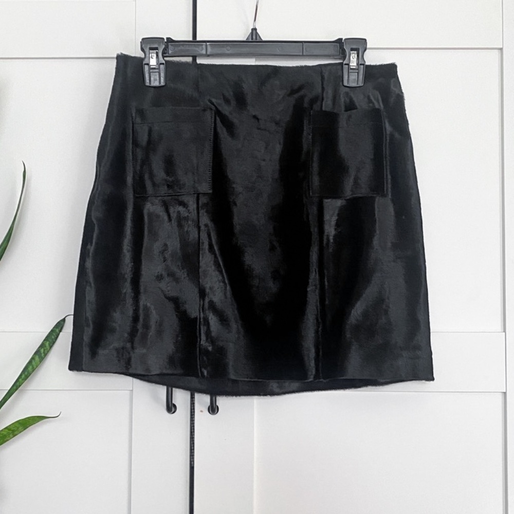 BALDWIN Pony Hair Leather Mini Skirt